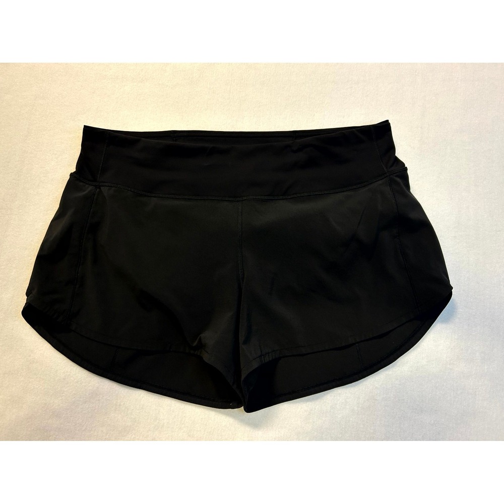 Lululemon Speed Up Mid Rise Short 4" 2021 Women's Size 12 Black Run Stretch Wick - Picture 4 of 14